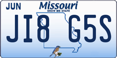 MO license plate JI8G5S