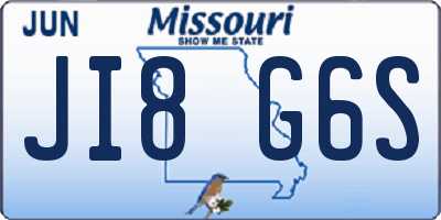 MO license plate JI8G6S