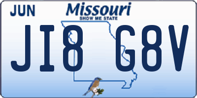 MO license plate JI8G8V