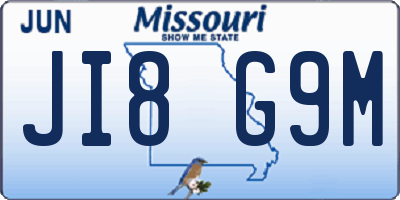 MO license plate JI8G9M