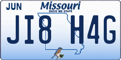 MO license plate JI8H4G