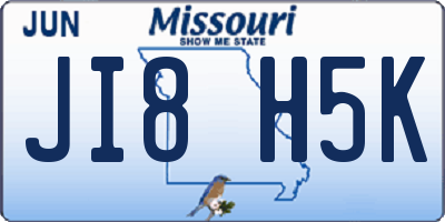 MO license plate JI8H5K