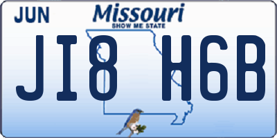 MO license plate JI8H6B
