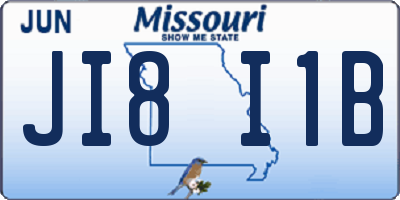 MO license plate JI8I1B