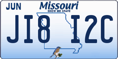 MO license plate JI8I2C
