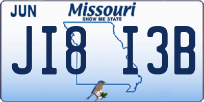 MO license plate JI8I3B