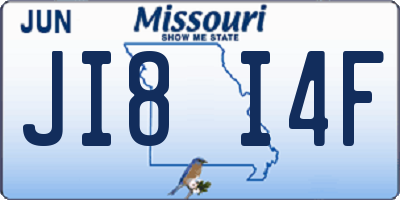 MO license plate JI8I4F