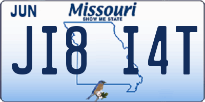 MO license plate JI8I4T
