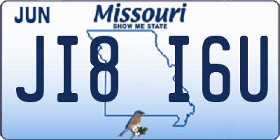 MO license plate JI8I6U
