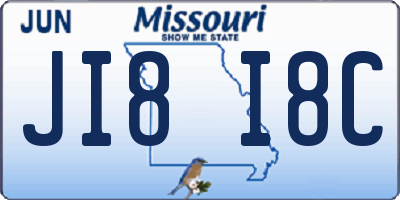 MO license plate JI8I8C