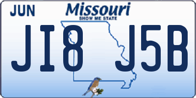 MO license plate JI8J5B