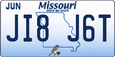 MO license plate JI8J6T