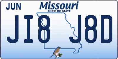 MO license plate JI8J8D