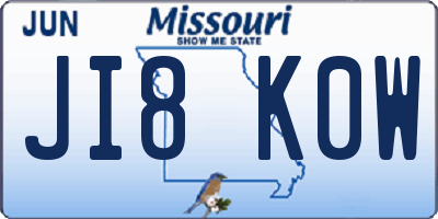 MO license plate JI8K0W