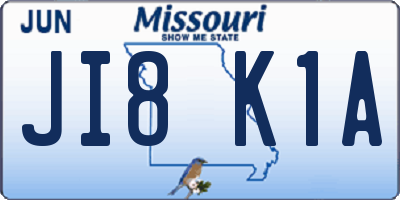 MO license plate JI8K1A