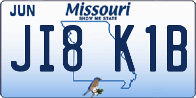 MO license plate JI8K1B