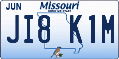 MO license plate JI8K1M