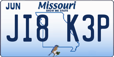 MO license plate JI8K3P
