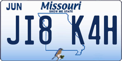 MO license plate JI8K4H