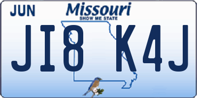 MO license plate JI8K4J