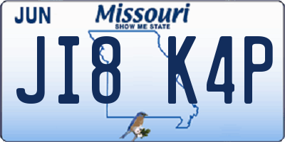 MO license plate JI8K4P