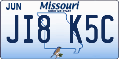 MO license plate JI8K5C