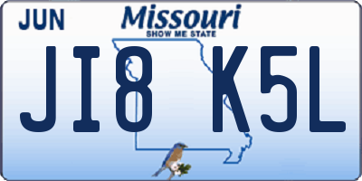 MO license plate JI8K5L