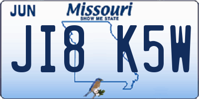 MO license plate JI8K5W