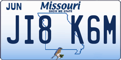 MO license plate JI8K6M