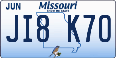 MO license plate JI8K7O