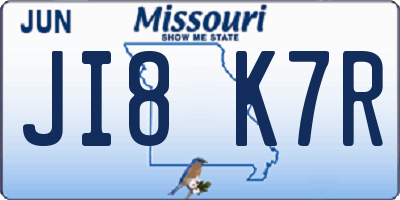 MO license plate JI8K7R