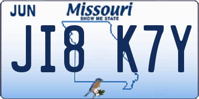 MO license plate JI8K7Y