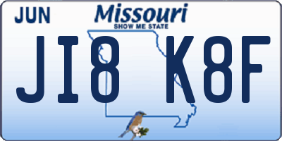 MO license plate JI8K8F