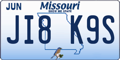 MO license plate JI8K9S