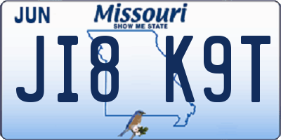 MO license plate JI8K9T