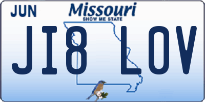 MO license plate JI8L0V