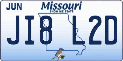 MO license plate JI8L2D