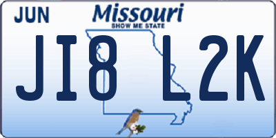 MO license plate JI8L2K