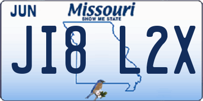 MO license plate JI8L2X