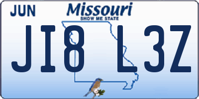 MO license plate JI8L3Z