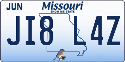 MO license plate JI8L4Z