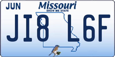 MO license plate JI8L6F