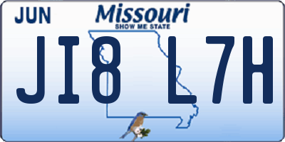 MO license plate JI8L7H