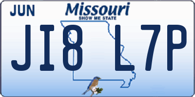 MO license plate JI8L7P