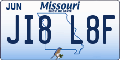 MO license plate JI8L8F