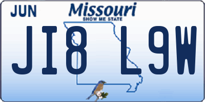 MO license plate JI8L9W