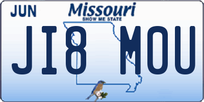 MO license plate JI8M0U