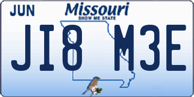 MO license plate JI8M3E