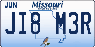 MO license plate JI8M3R
