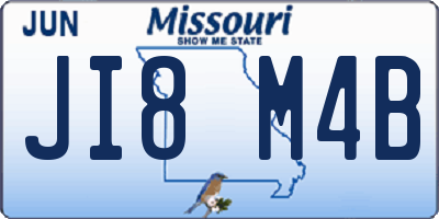 MO license plate JI8M4B
